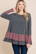 ETK-8635-PL Plus Size Tiered Babydoll Top