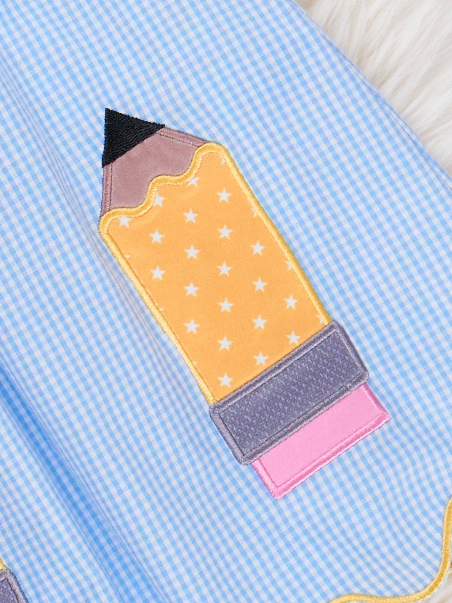 Scallop Hem Embroidered Pencils 100% Cotton Dress