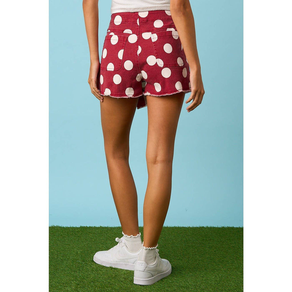 GAME DAY POLKA DOT OVERLAY WRAP FRONT MINI SKORT