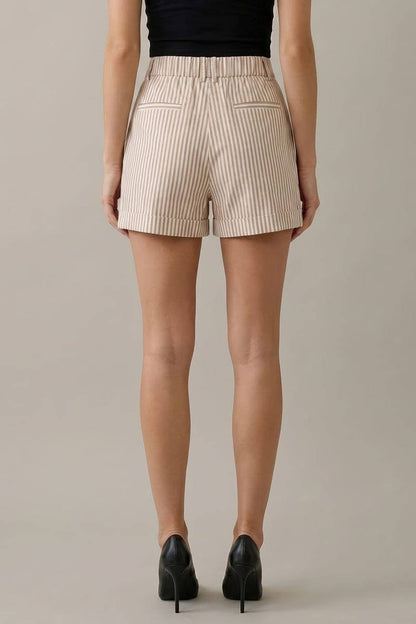 STRIPE CUFFED SHORTS - 8847P-1