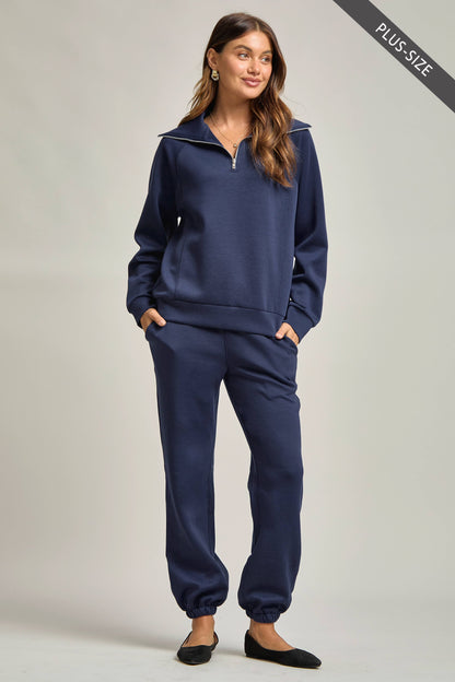 PLUS SIZE Quarter Zip Pullover + Jogger Modal Travel Set