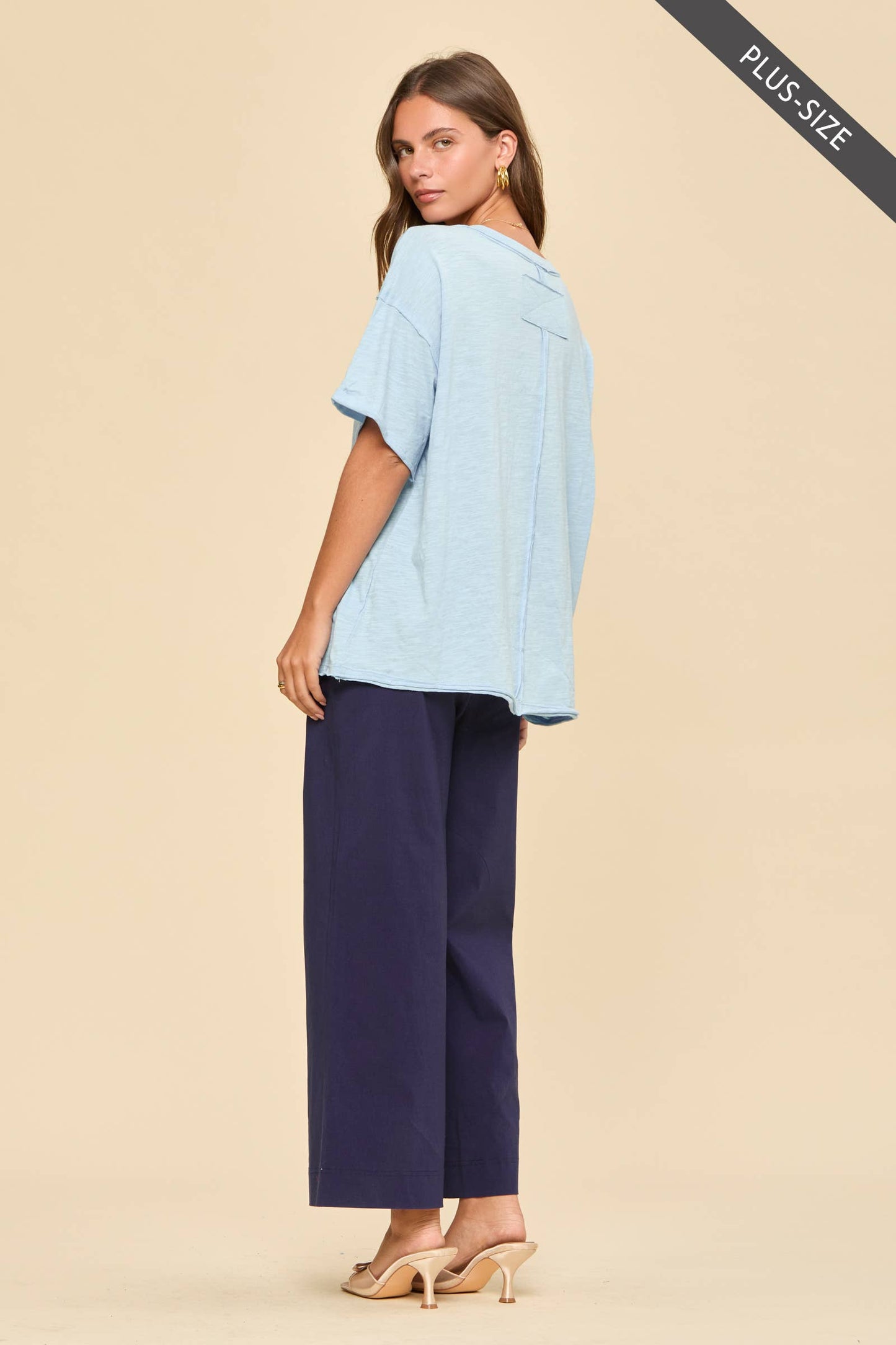 PLUS SIZE Short Sleeve Cotton Top