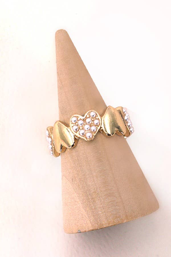 HEART PEARL RING | 80R005