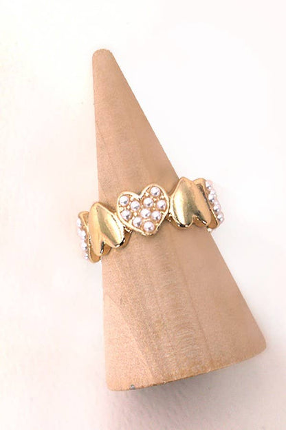 HEART PEARL RING | 80R005