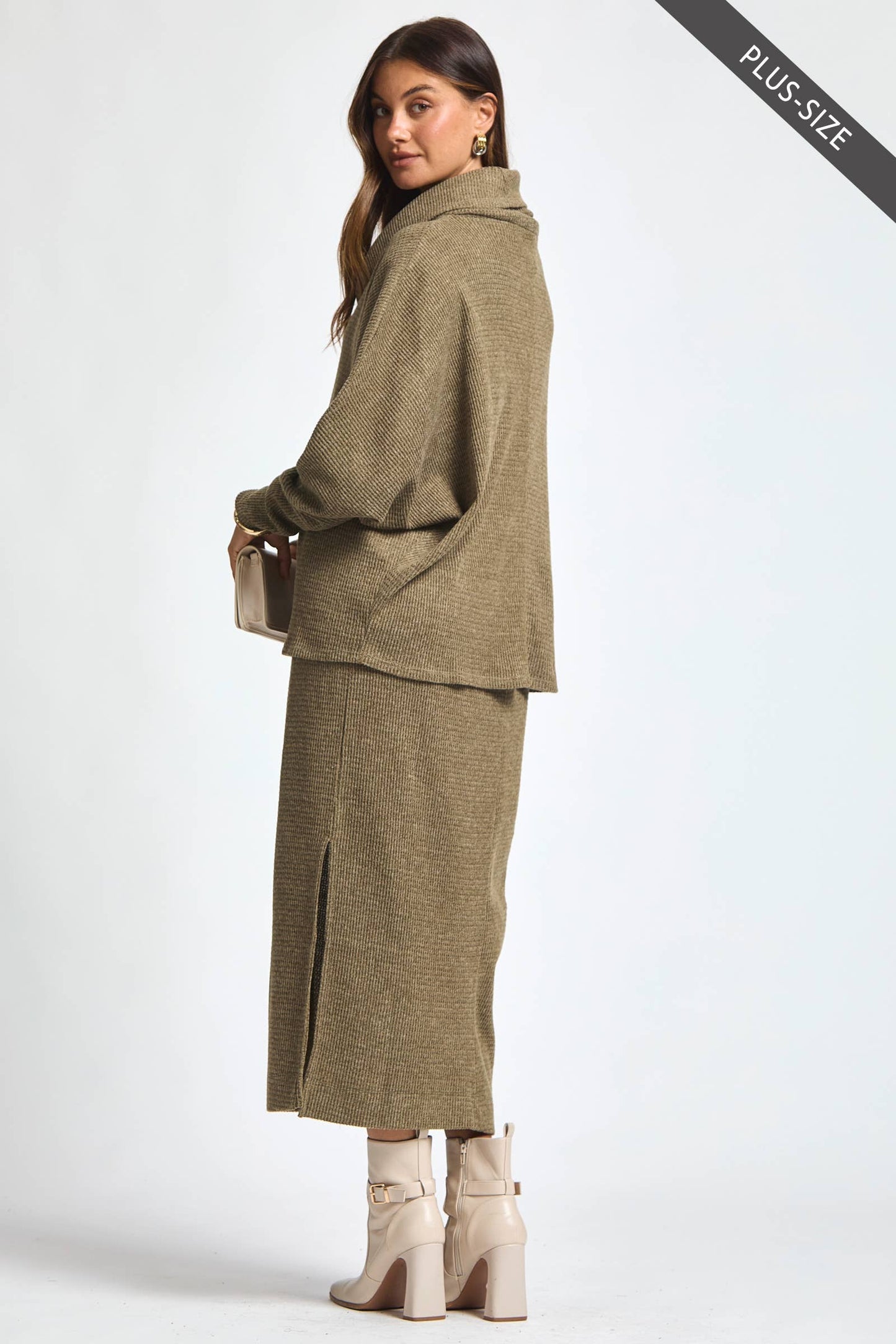 PLUS SIZE 2 Piece Cozy Thermal Layered Set