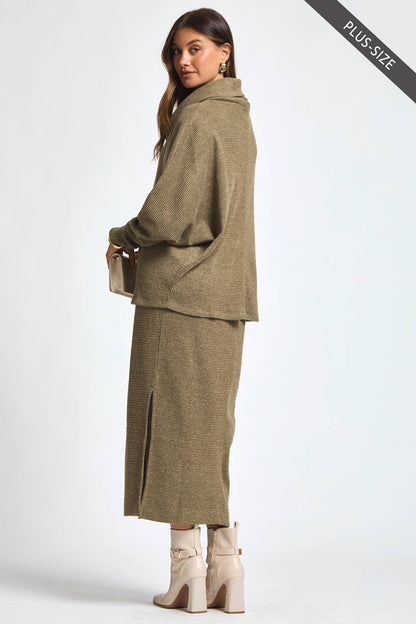 PLUS SIZE 2 Piece Cozy Thermal Layered Set