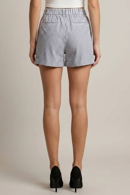 STRIPE CUFFED SHORTS - 8847P-1