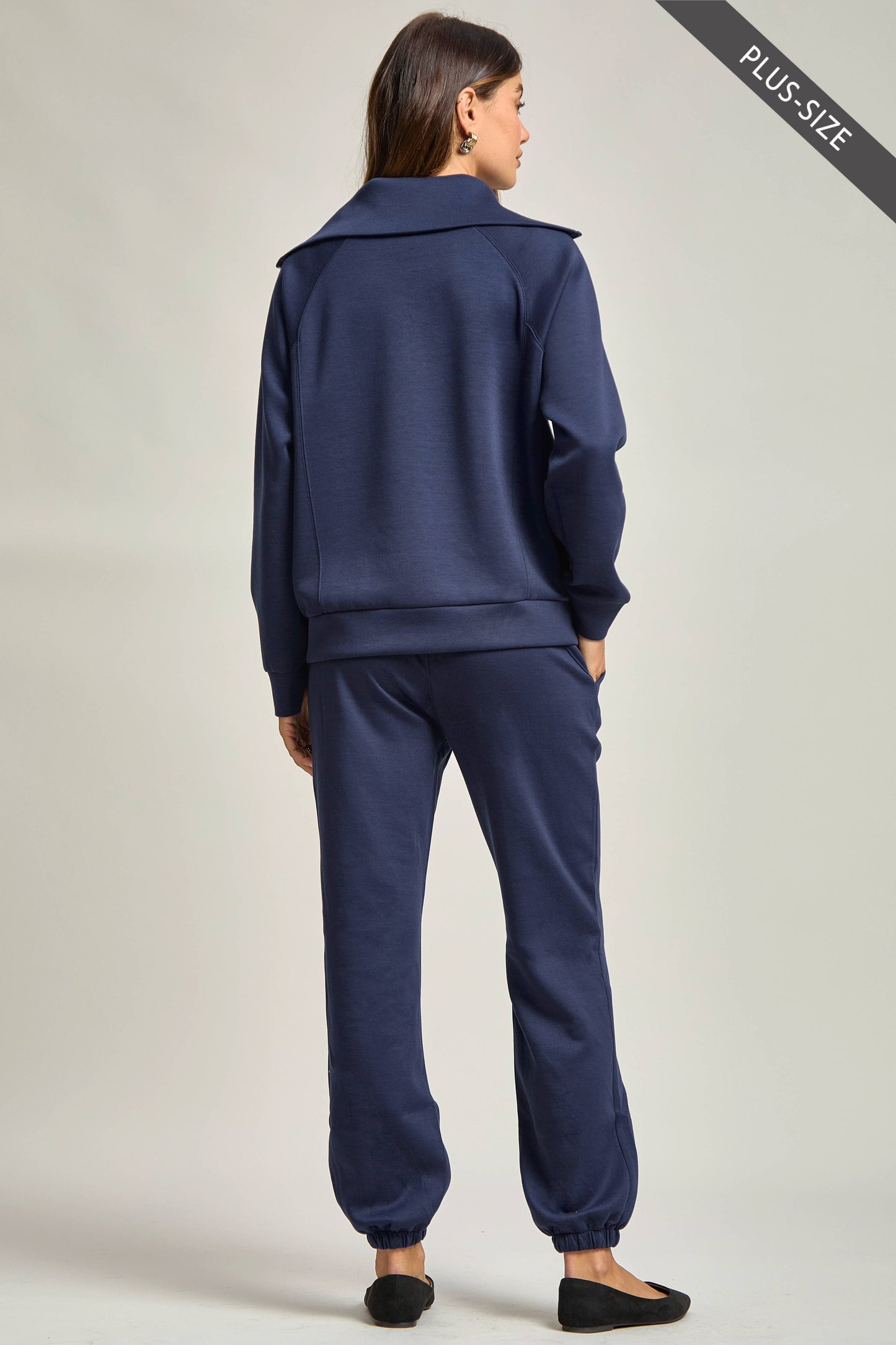 PLUS SIZE Quarter Zip Pullover + Jogger Modal Travel Set