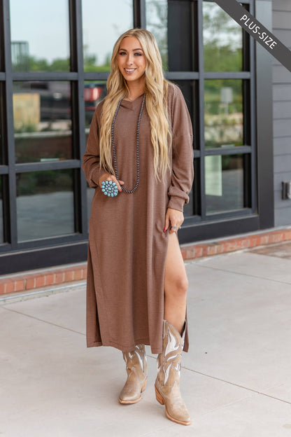 PLUS SIZE Waffle Knit Thermal Duster