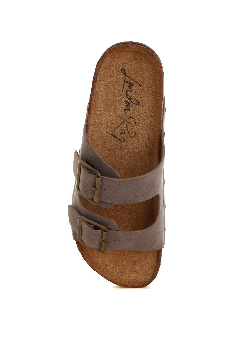Impala Studded Faux Leather Slip Ons: Tan / US-8 / UK-6 / EU-39