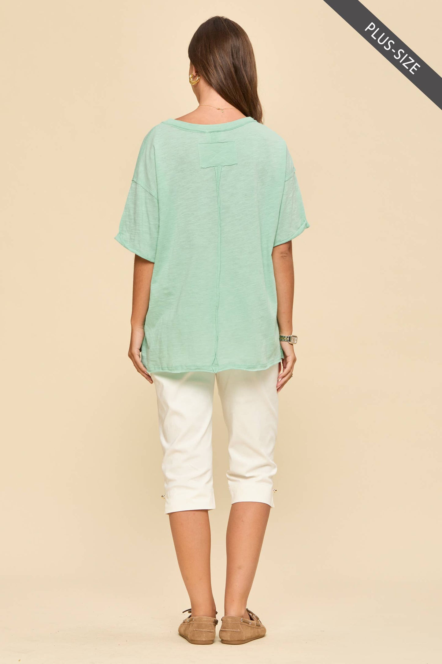 PLUS SIZE Short Sleeve Cotton Top