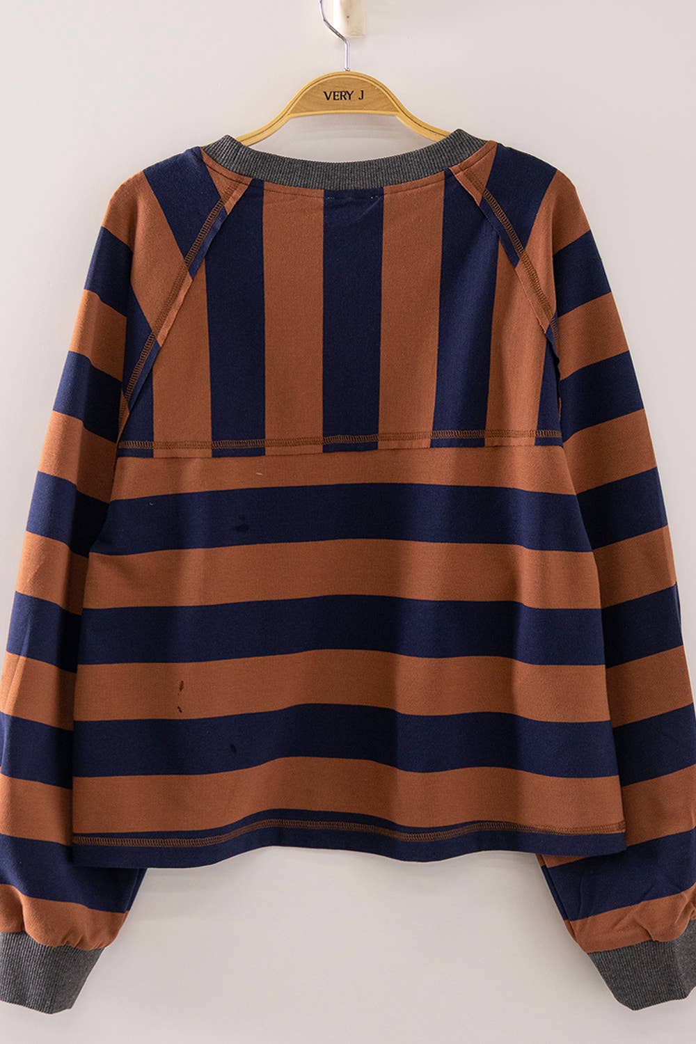 NT12828-Casual Stripe Cropped Top