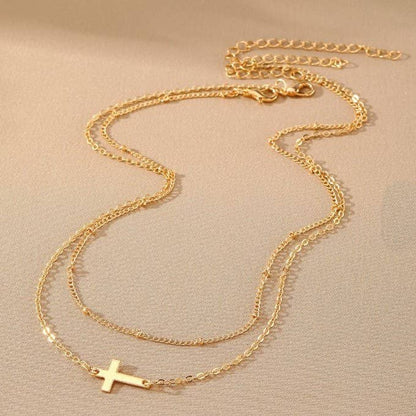 18K STAINLESS STEEL TARNISH FREE CROSS NECKLACE | 40NK9614