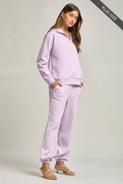 PLUS SIZE Quarter Zip Pullover + Jogger Modal Travel Set