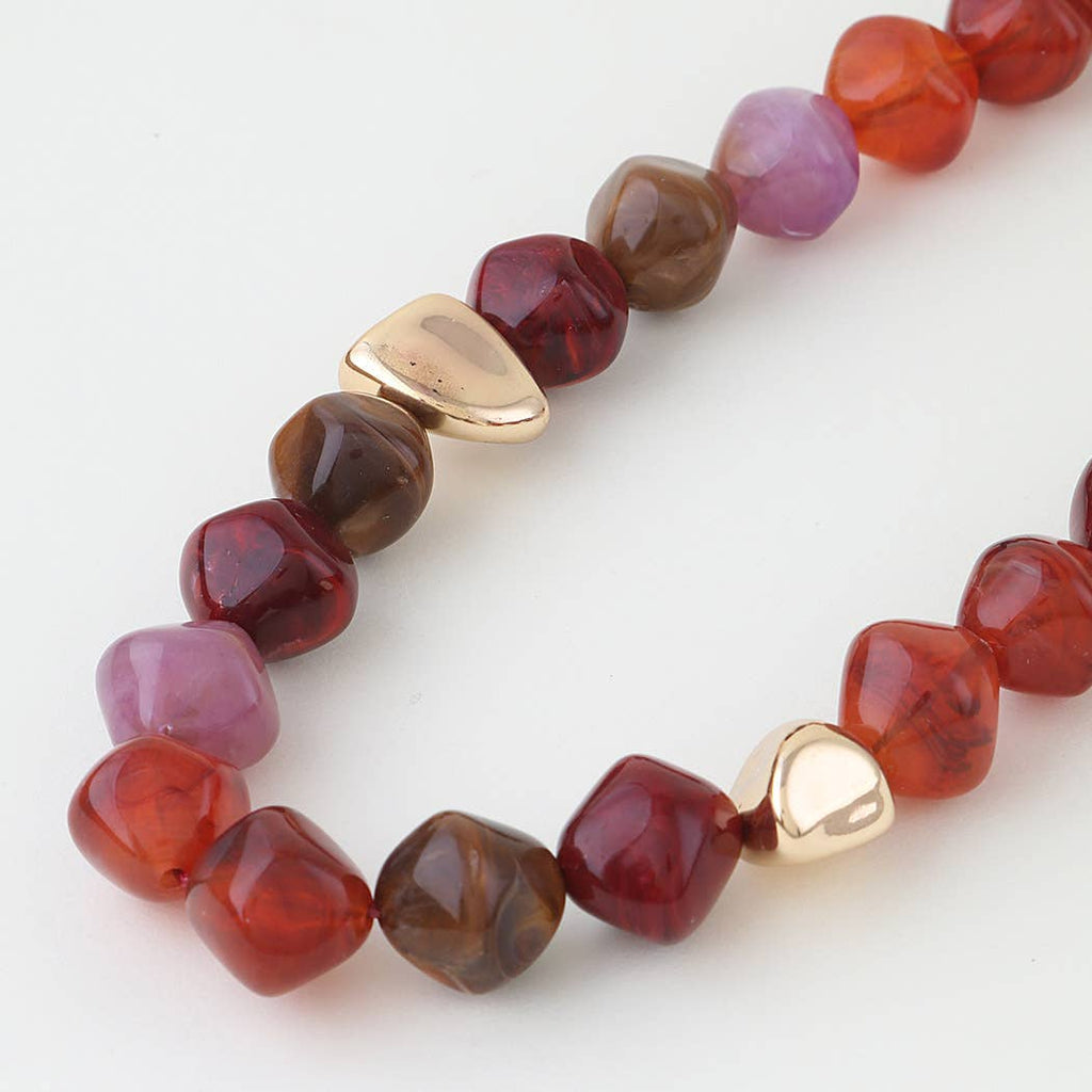 Multi Crystal Stone Beaded Necklace