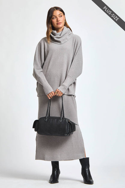 PLUS SIZE 2 Piece Cozy Thermal Layered Set