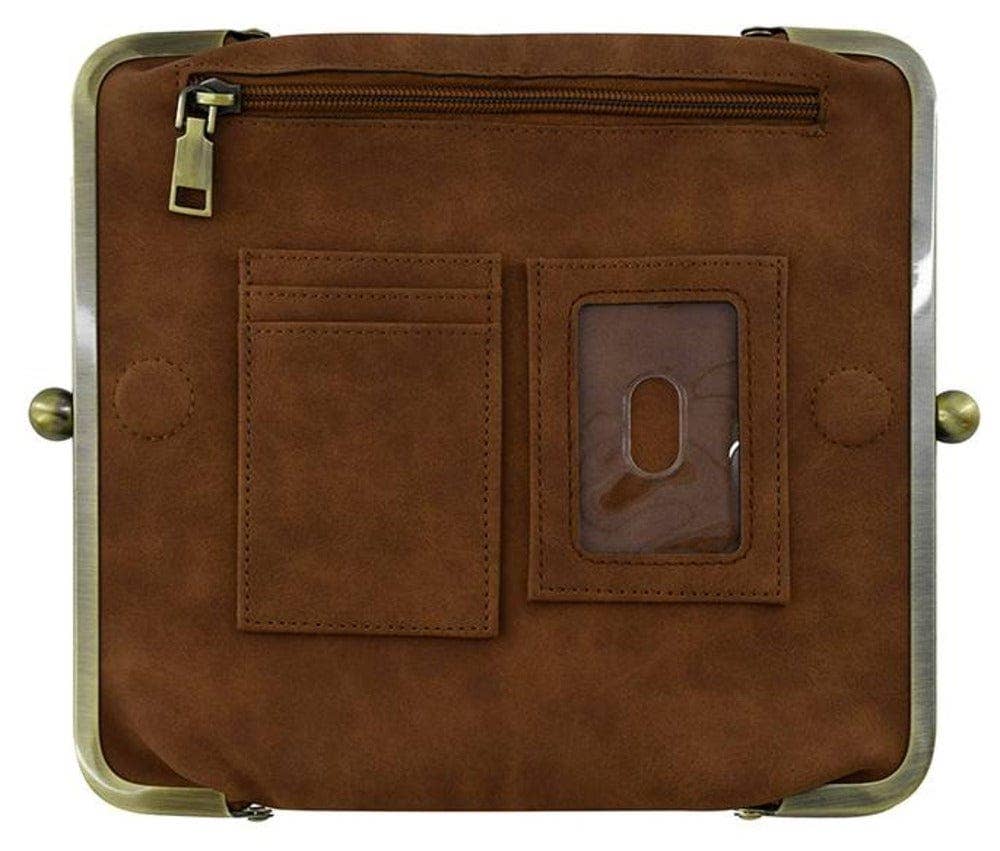 BP208SU Faux Suede Two Tone Kiss Lock Clutch
