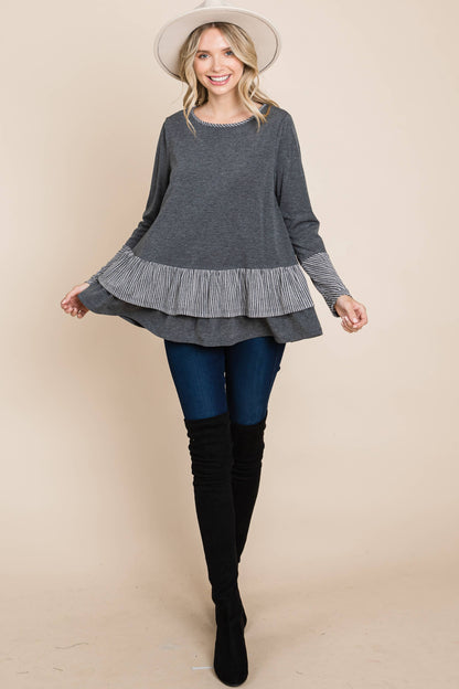 ETK-8635 Tiered Babydoll Top