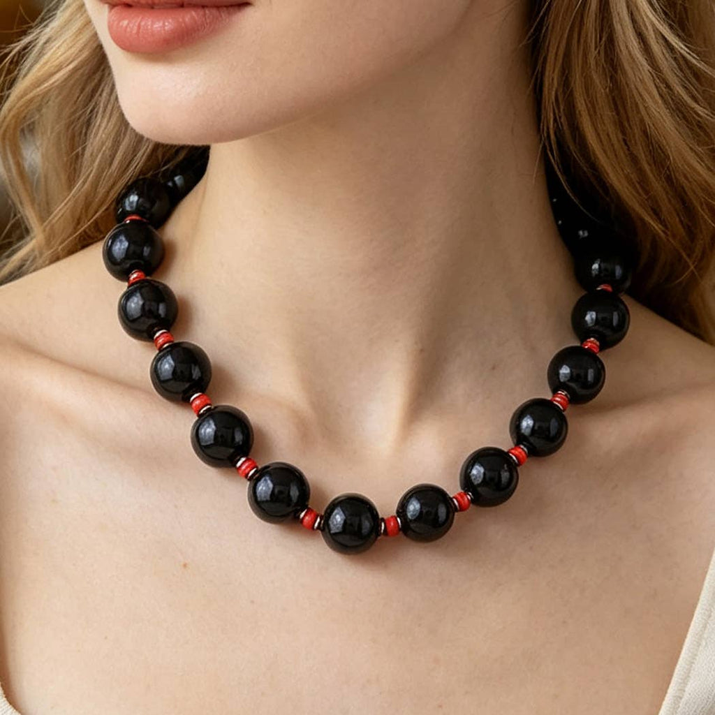 Abstract Beaded Statement Necklace