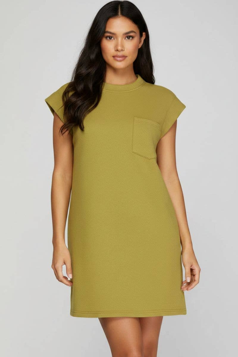 SLEEVELESS TEXTURED MINI DRESS SKSY7152