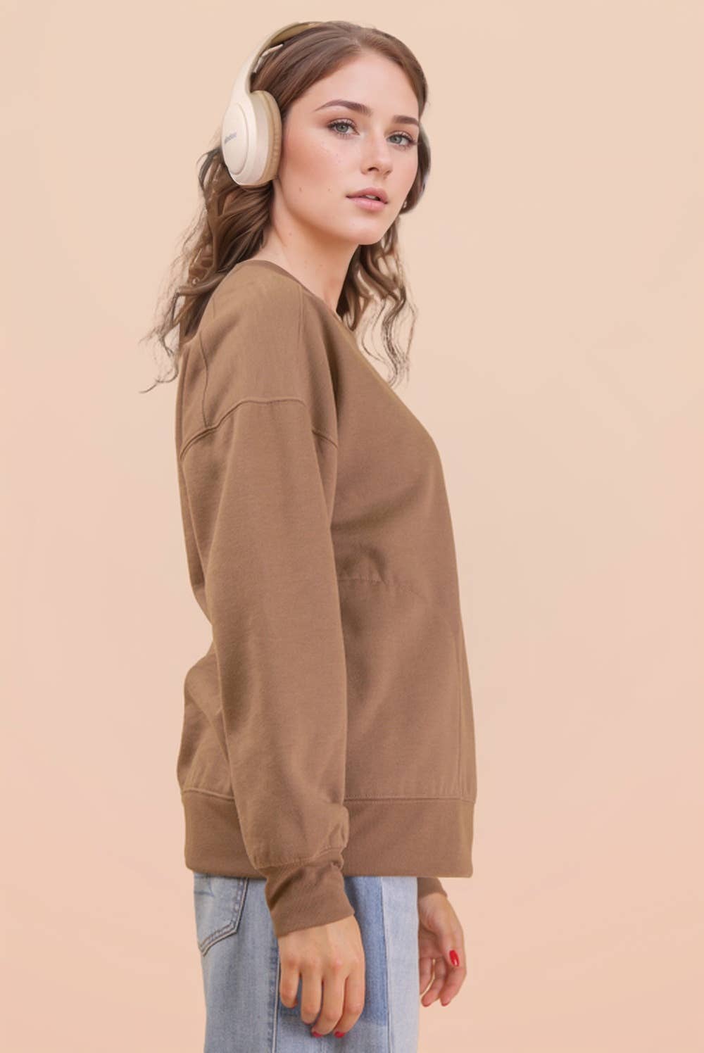 NT12385-Oversized Casual Comfy Solid Knit Top