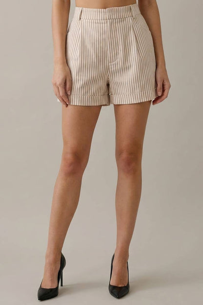 STRIPE CUFFED SHORTS - 8847P-1
