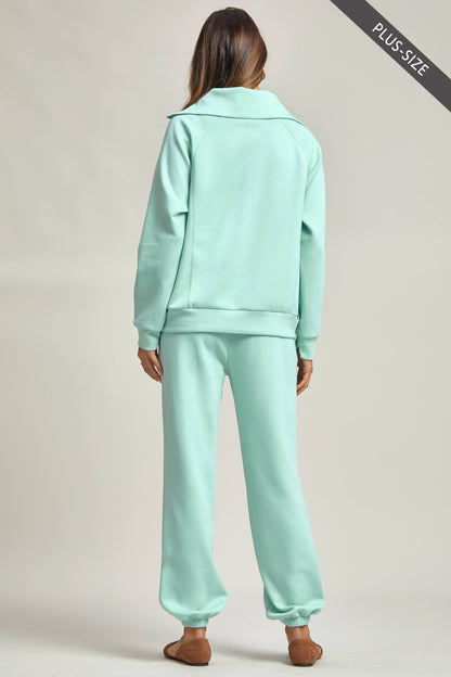 PLUS SIZE Quarter Zip Pullover + Jogger Modal Travel Set