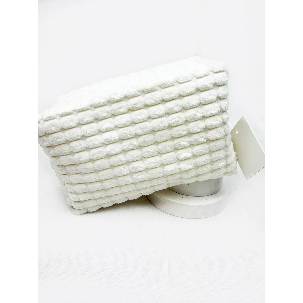 Soft Puff Textured Light Weight Cosmetic Bag: IVORY