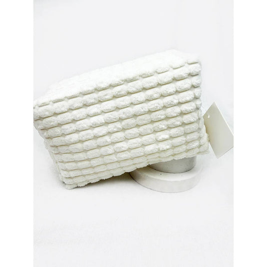 Soft Puff Textured Light Weight Cosmetic Bag: IVORY