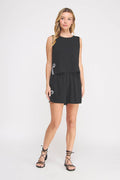 Soft Linen Blend Elastic Tie waist Shorts
