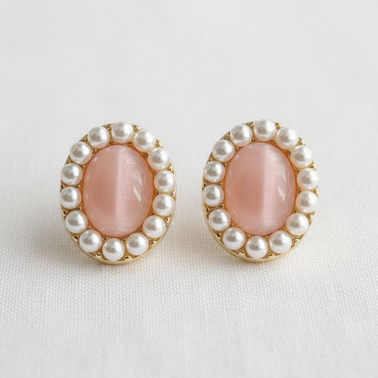 Charming Vintage Cat Eye Stone Drop Earrings