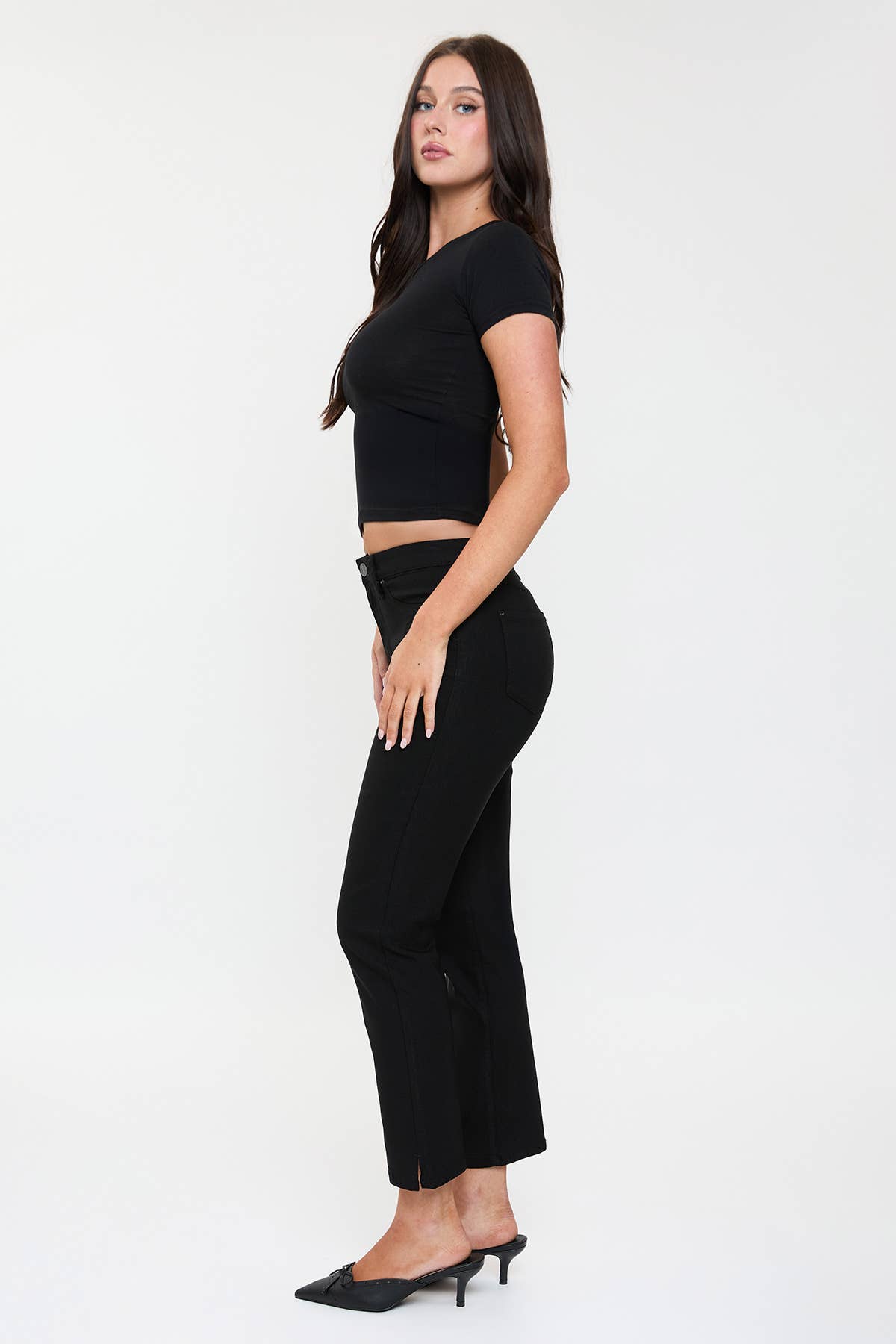 High Rise Hyperstretch Cropped Straight Pants-P041231
