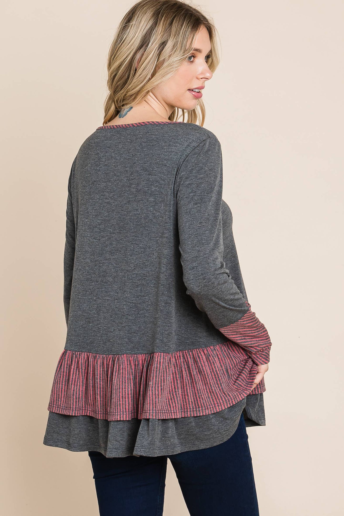 ETK-8635 Tiered Babydoll Top