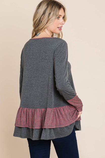 ETK-8635 Tiered Babydoll Top