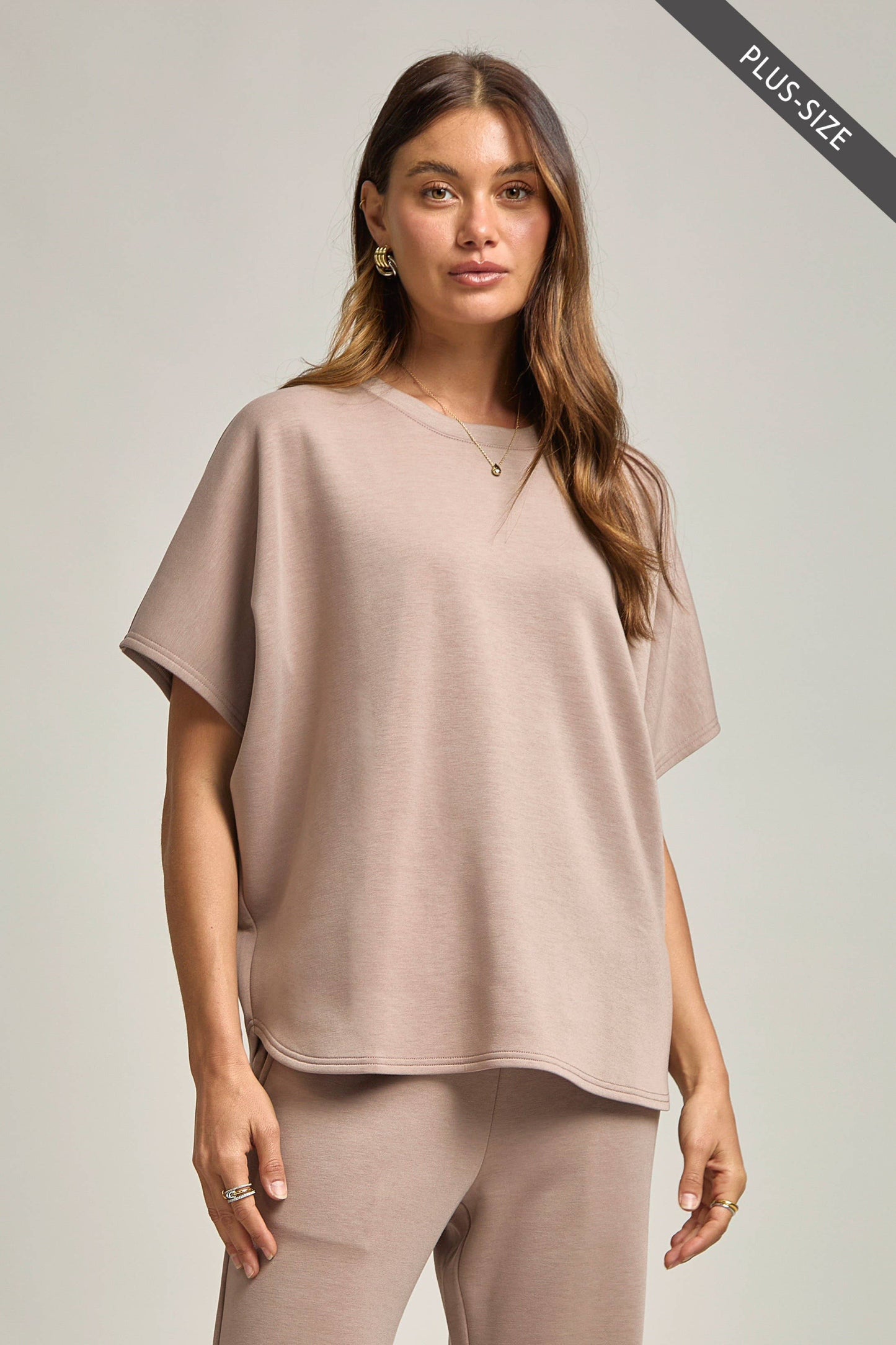 PLUS SIZE Poncho Top + Bell Bottom Modal Set