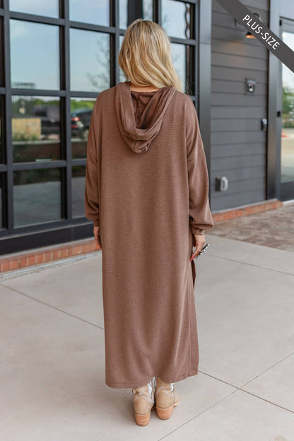 PLUS SIZE Waffle Knit Thermal Duster