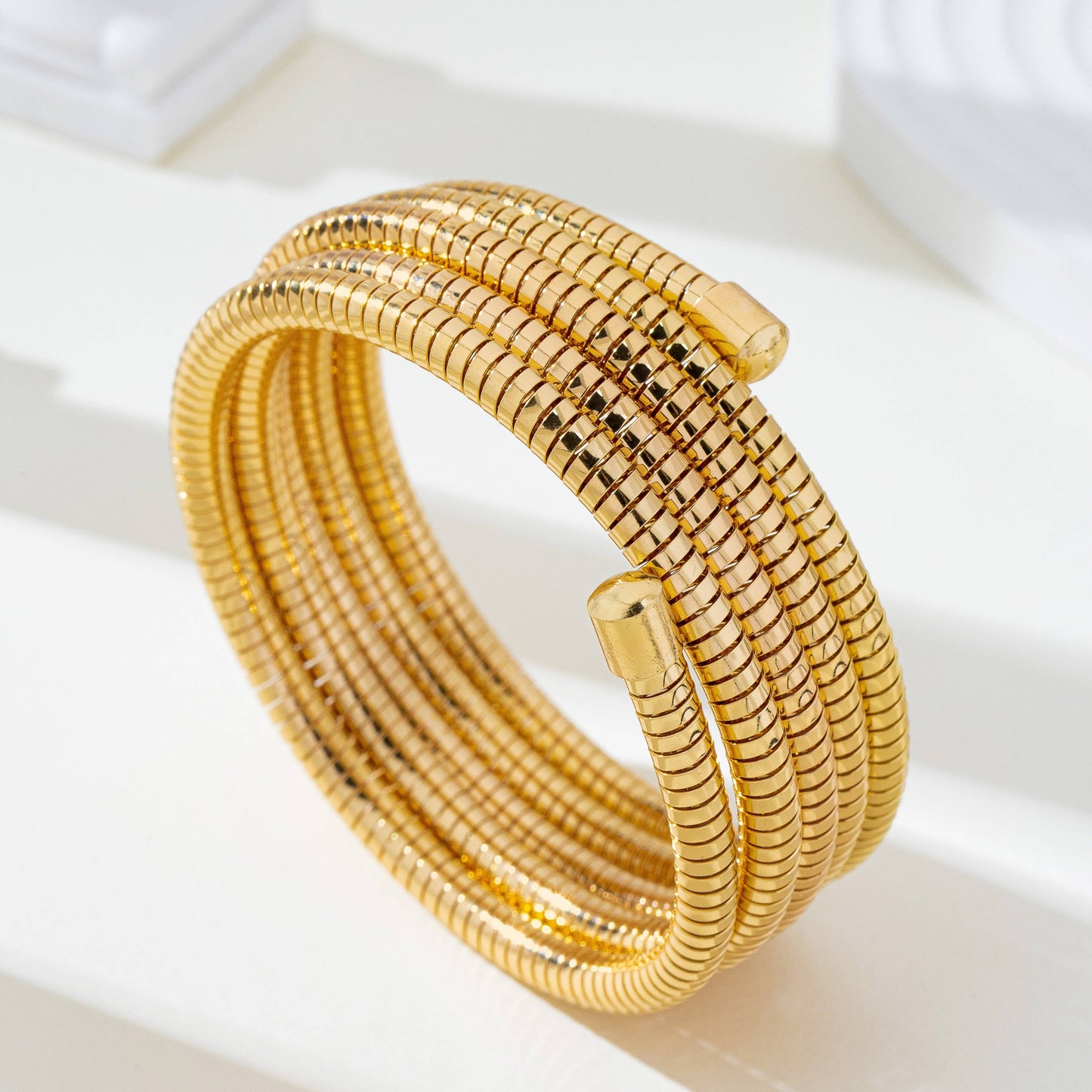 Flexible Coil Snake Chain 4 Row Bracelet | 80B1709