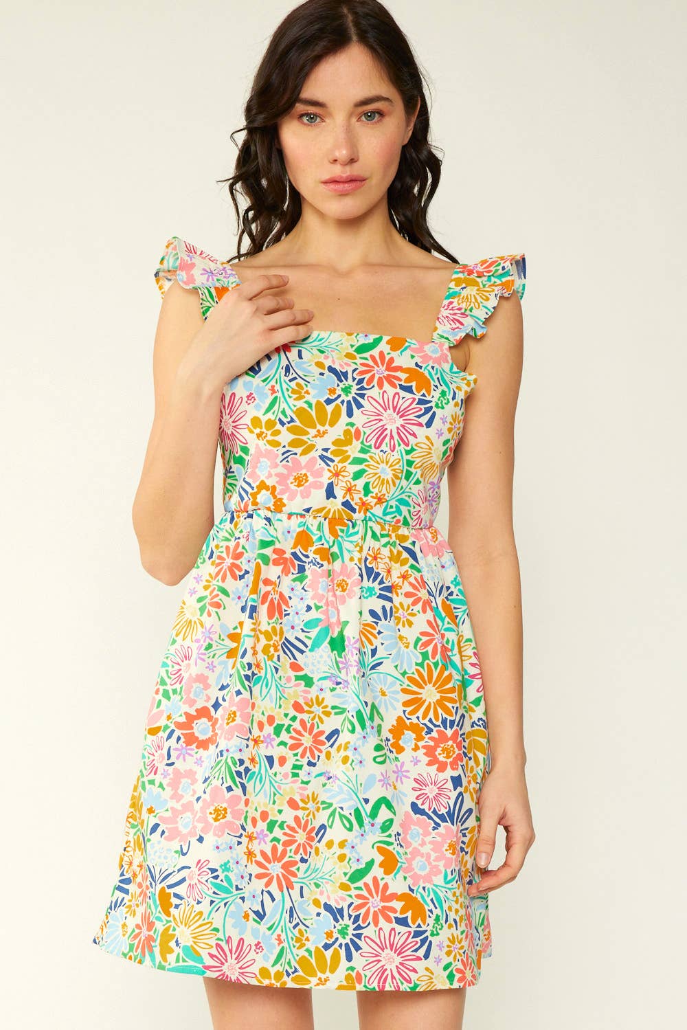 SD4408 - FLORAL PRINT COTTON POPLIN DRESS