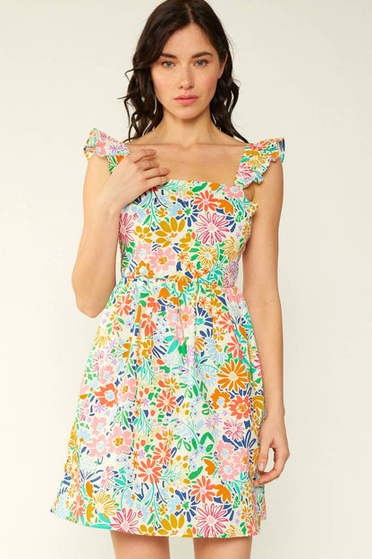 SD4408 - FLORAL PRINT COTTON POPLIN DRESS