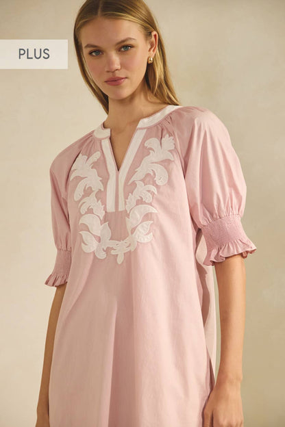 Plus Cotton Poplin Mini Dress