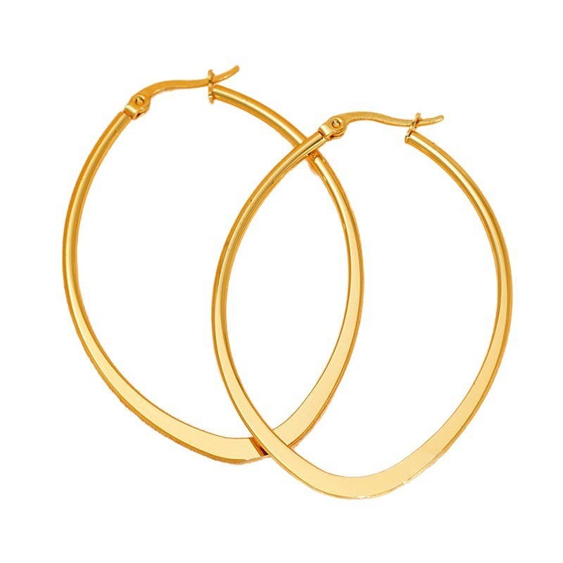 18K STAINLESS STEEL WATERPROOF TARNISH FREE HOOPS | 40E417