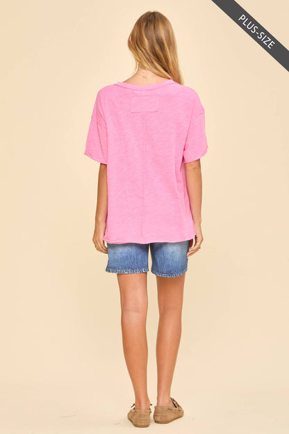 PLUS SIZE Short Sleeve Cotton Top