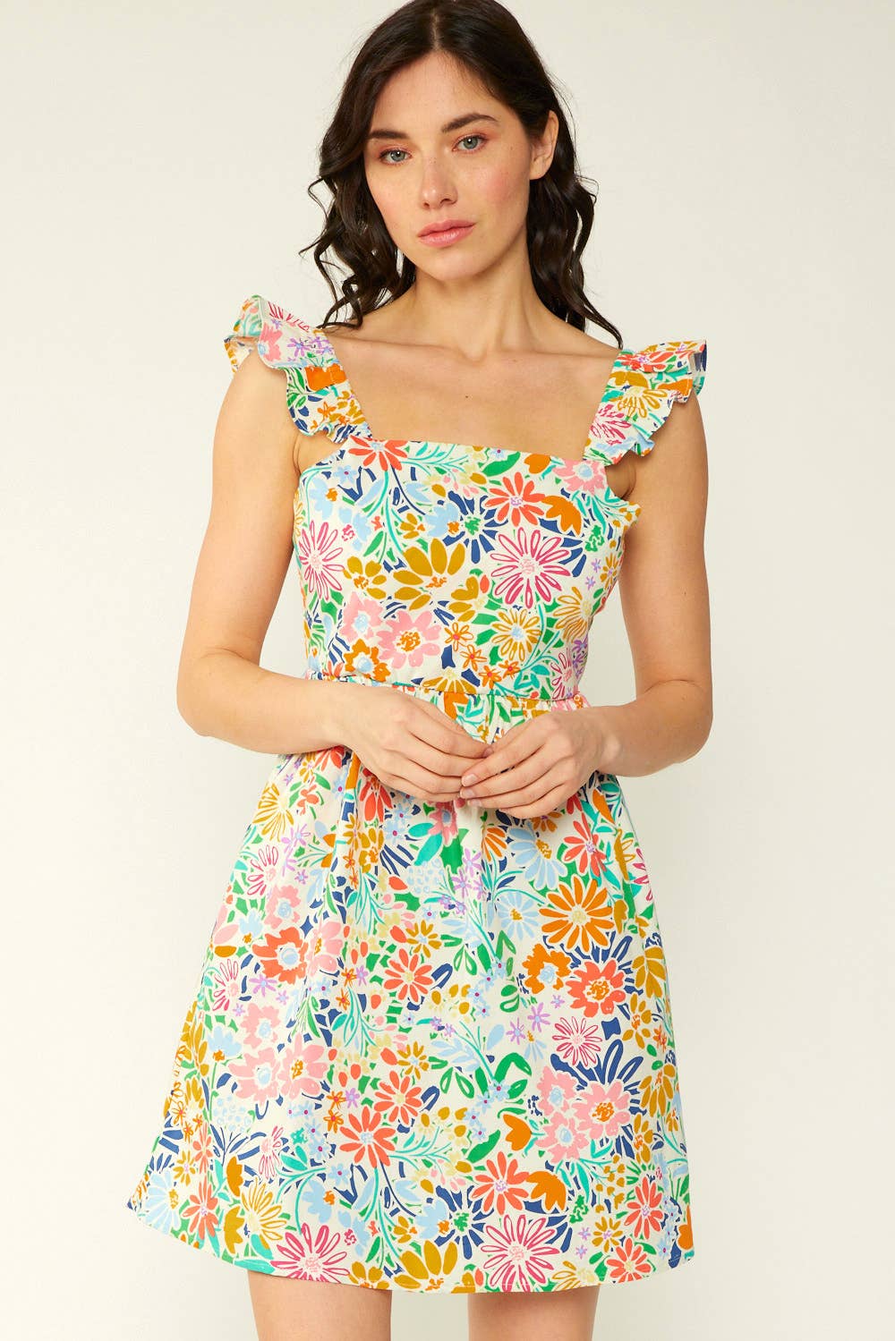 SD4408 - FLORAL PRINT COTTON POPLIN DRESS