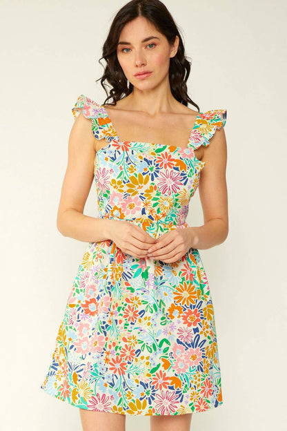 SD4408 - FLORAL PRINT COTTON POPLIN DRESS