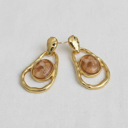 Geometric Vintage-Inspired Drop Earrings