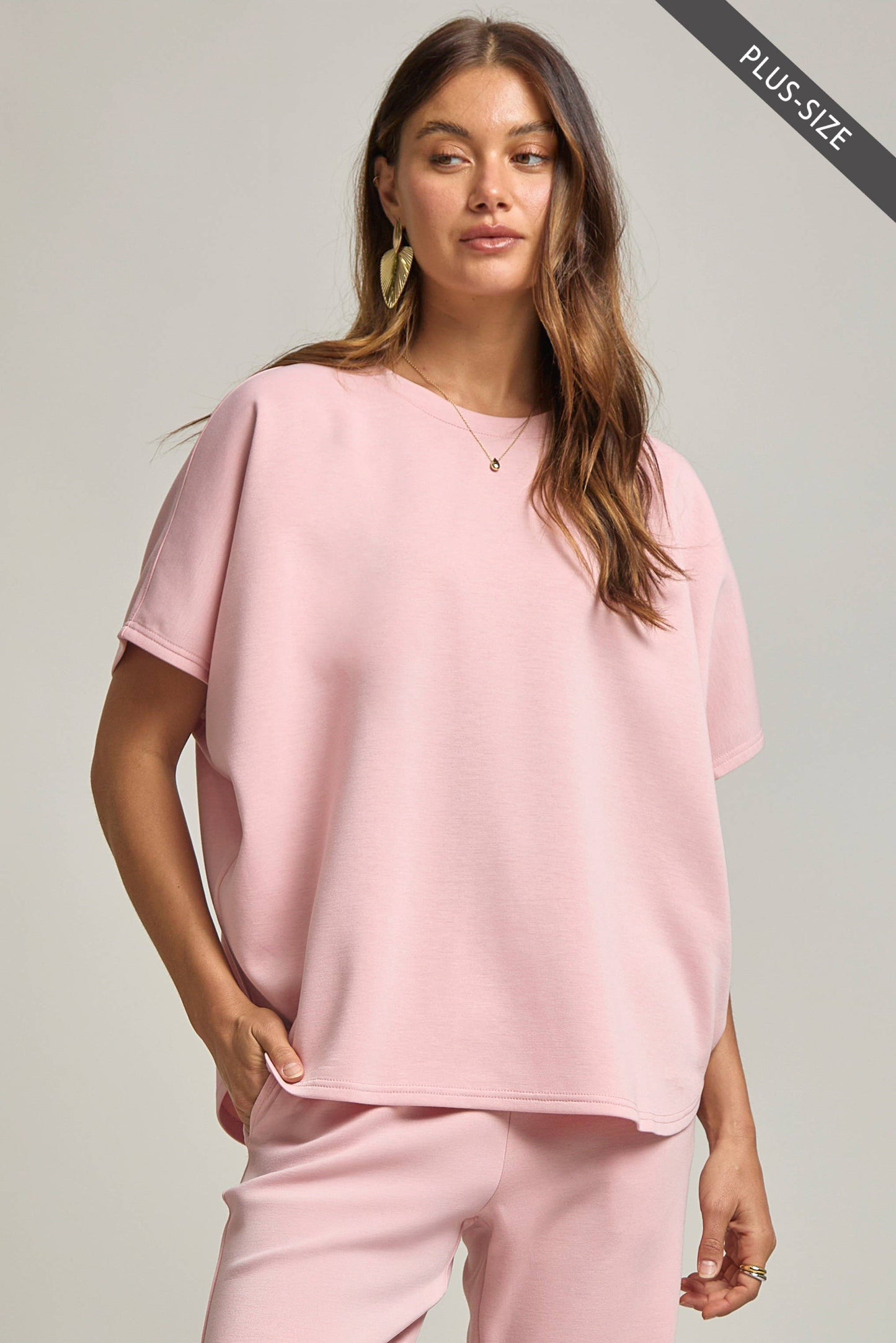 PLUS SIZE Poncho Top + Bell Bottom Modal Set