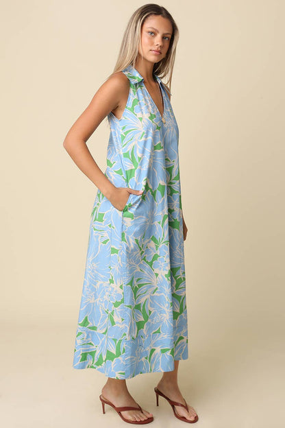 Ember Collar Floral Maxi Dress