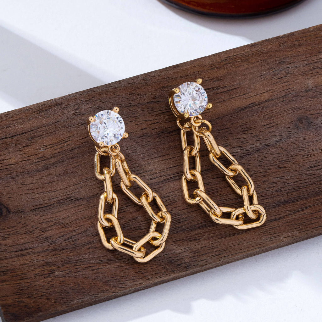 Crystal Stud Hoop and Drop Link Earrings | 80E62319A