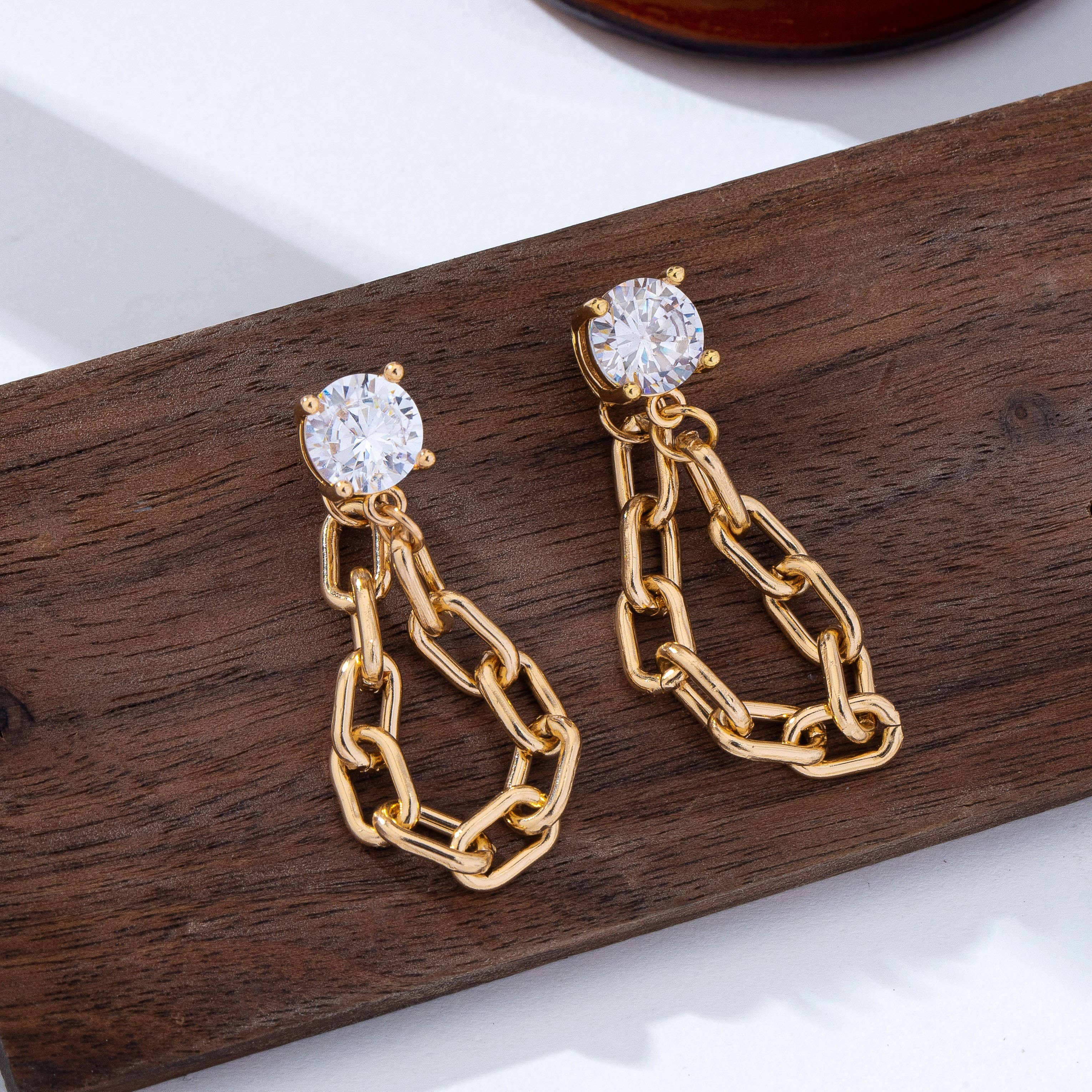 Crystal Stud Hoop and Drop Link Earrings | 80E62319A
