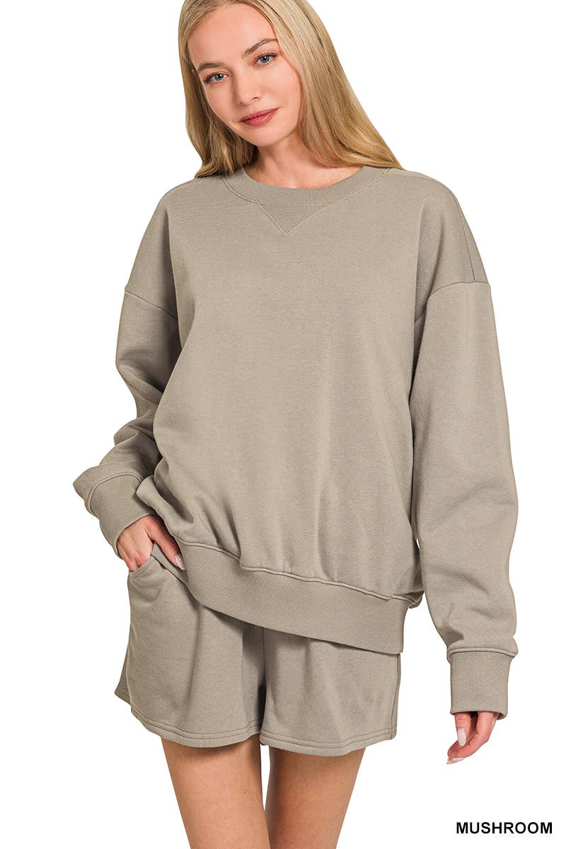 Fleece Sweatshirts & Shorts Set